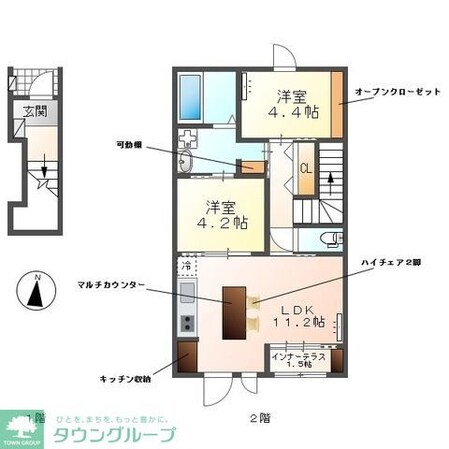 レヴメゾン神山四番館の物件間取画像